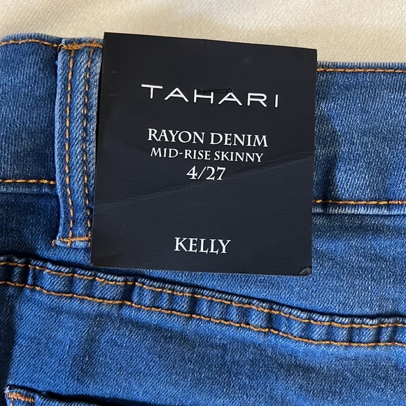 ✨Tahari✨ NWT Kelly Rayon Denim Mid Rise Skinny Jeans Size 4/27 - Picture 10 of 16